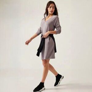 Athleta Tinsel Purple Seasoft V Neck Long Sleeve Dress
